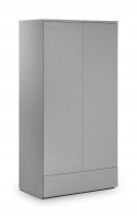 julian-bowen/Monaco 2 Door 1 Drawer Wardrobe Grey - Angle.jpg